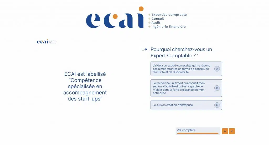Cabinet ECAI expert comptable - création d'un formulaire pour les campagnes Google ADS stratégie digitale pour expert-comptable